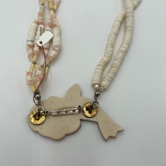 Inlay Pendant Asymmetrical Statement Necklace - Picture 7 of 9